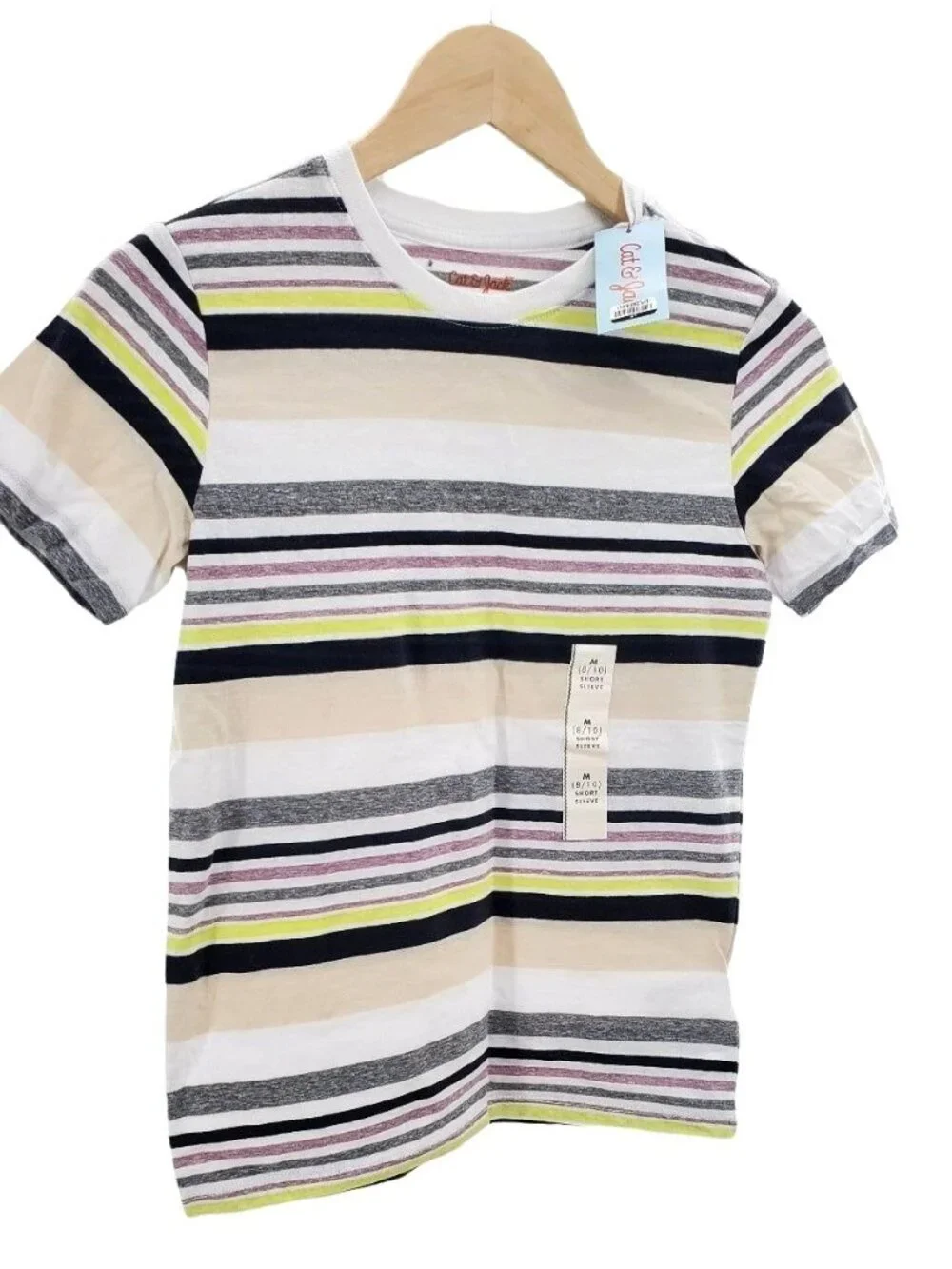 Cat & Jack S 6/7 Boys T-shirt Stripe Lightweight Short Sleeve Top Classic